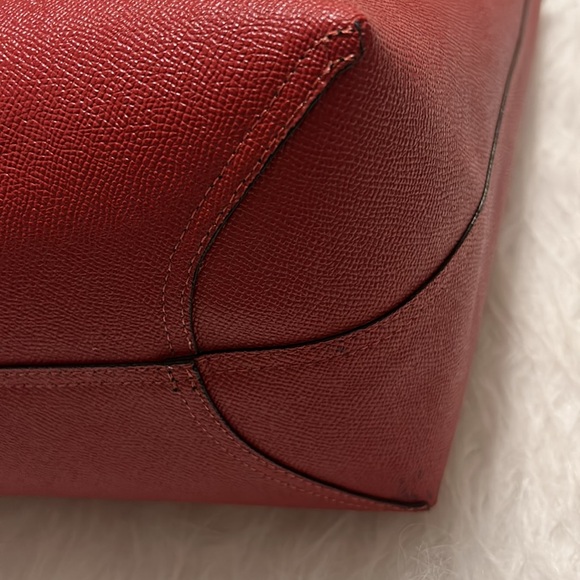 COACH Reversible City Tote with Gingham print & Red - Picture 9 of 12